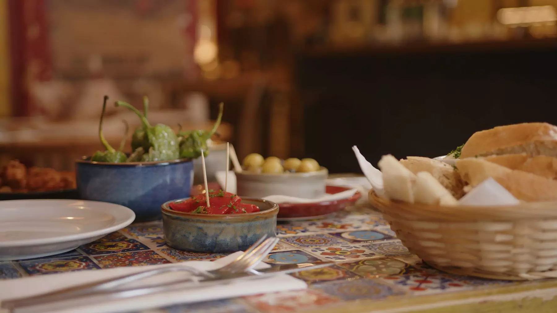 A selection of tapas on a table
